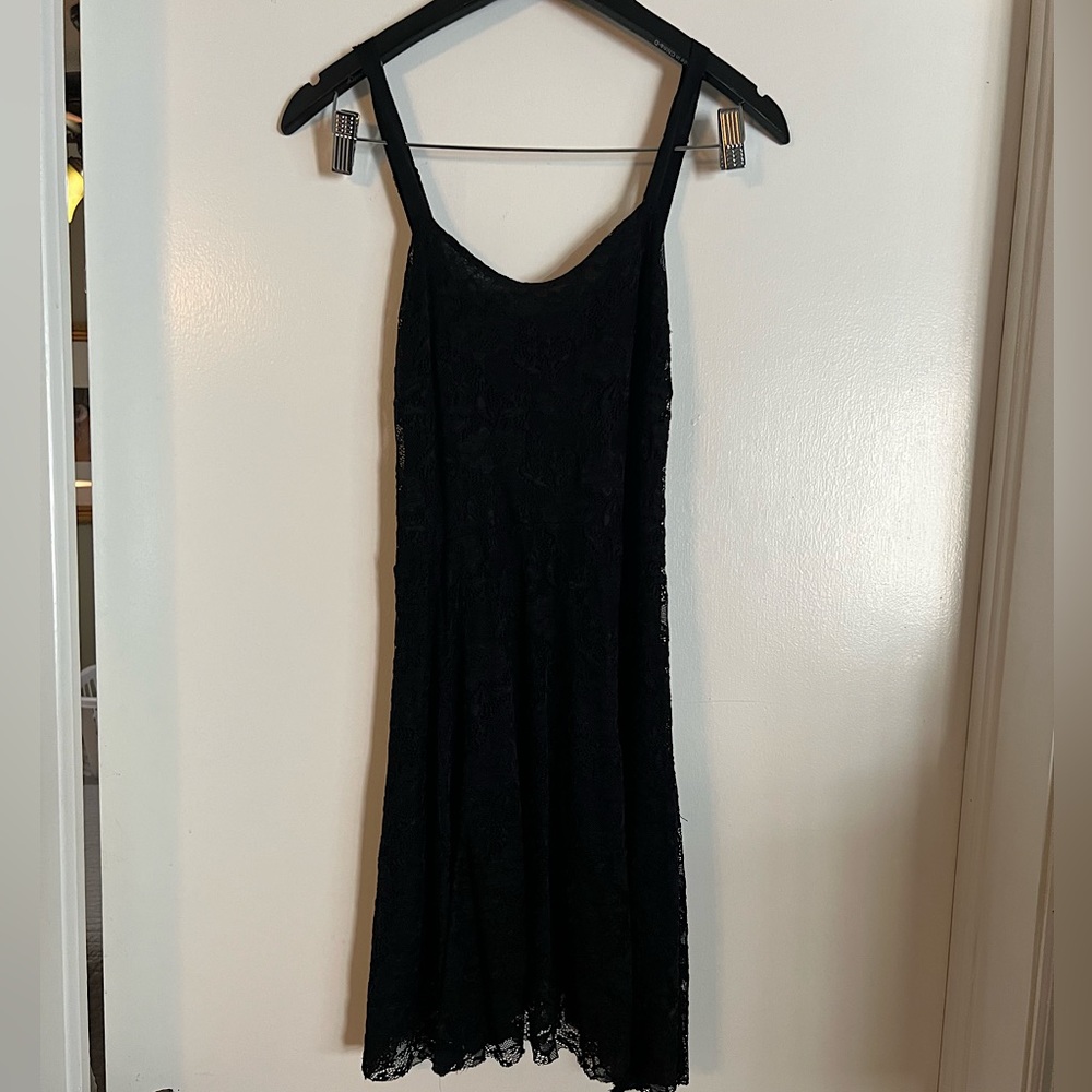 Free People Black and Blue Lace Dress